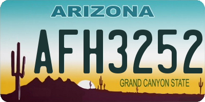 AZ license plate AFH3252