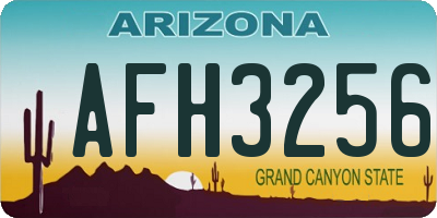 AZ license plate AFH3256