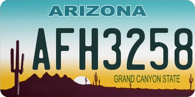 AZ license plate AFH3258