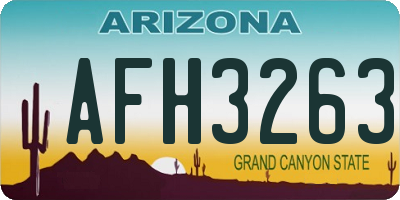 AZ license plate AFH3263