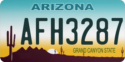 AZ license plate AFH3287