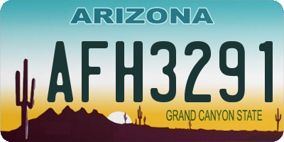 AZ license plate AFH3291
