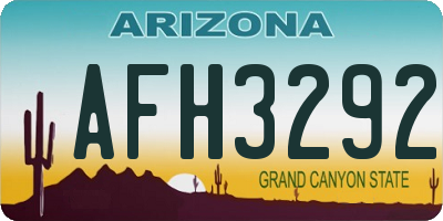 AZ license plate AFH3292
