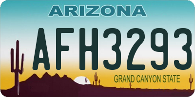 AZ license plate AFH3293