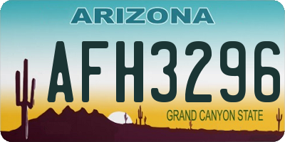 AZ license plate AFH3296