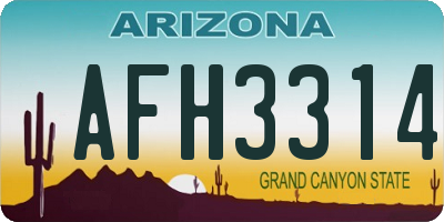AZ license plate AFH3314