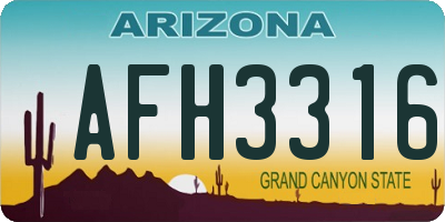 AZ license plate AFH3316