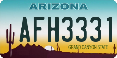 AZ license plate AFH3331