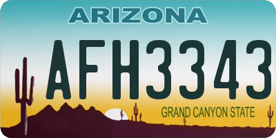 AZ license plate AFH3343
