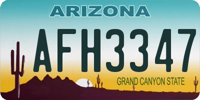 AZ license plate AFH3347