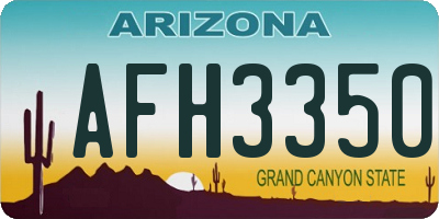 AZ license plate AFH3350