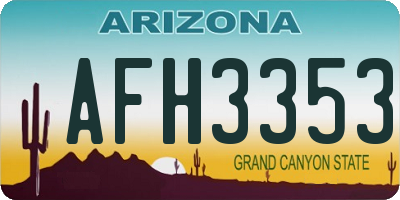 AZ license plate AFH3353