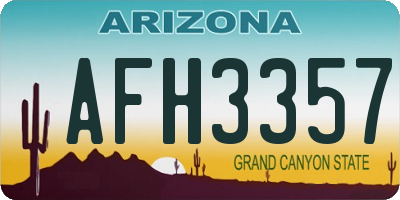 AZ license plate AFH3357