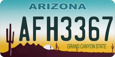 AZ license plate AFH3367