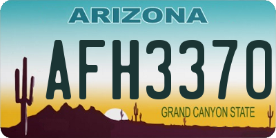 AZ license plate AFH3370