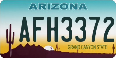 AZ license plate AFH3372