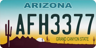 AZ license plate AFH3377