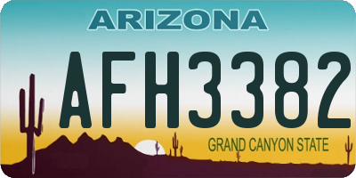 AZ license plate AFH3382