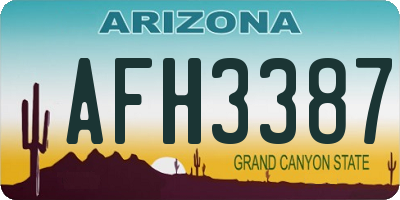 AZ license plate AFH3387