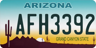 AZ license plate AFH3392