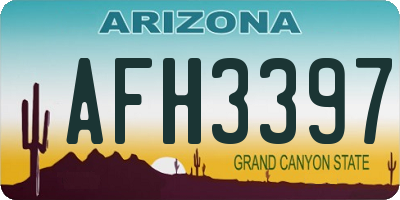 AZ license plate AFH3397
