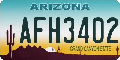 AZ license plate AFH3402