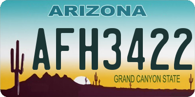 AZ license plate AFH3422
