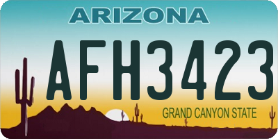 AZ license plate AFH3423