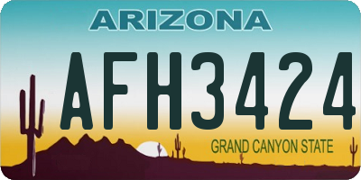 AZ license plate AFH3424