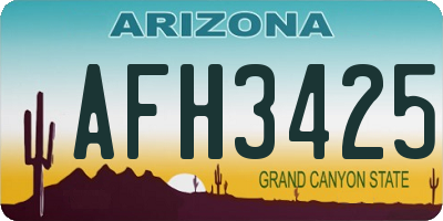 AZ license plate AFH3425