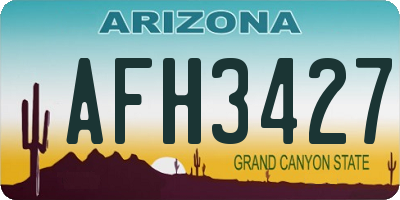AZ license plate AFH3427