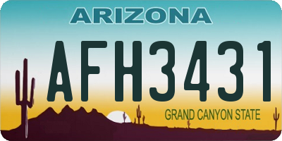 AZ license plate AFH3431