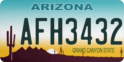AZ license plate AFH3432