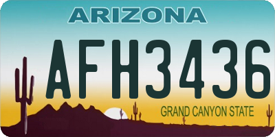 AZ license plate AFH3436