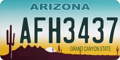 AZ license plate AFH3437