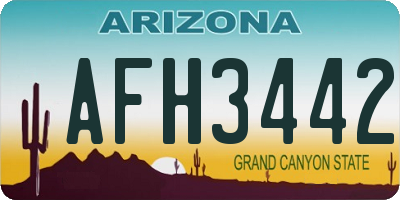 AZ license plate AFH3442