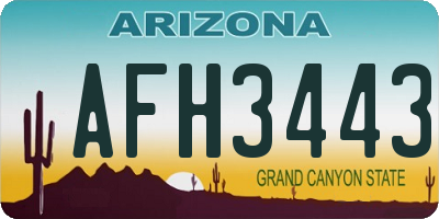 AZ license plate AFH3443