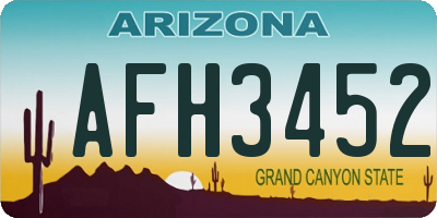 AZ license plate AFH3452