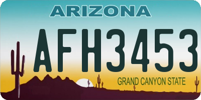 AZ license plate AFH3453