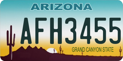 AZ license plate AFH3455