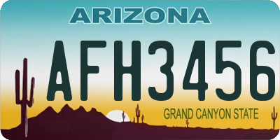 AZ license plate AFH3456