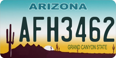 AZ license plate AFH3462