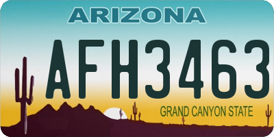 AZ license plate AFH3463