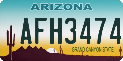 AZ license plate AFH3474