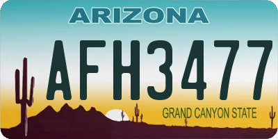 AZ license plate AFH3477