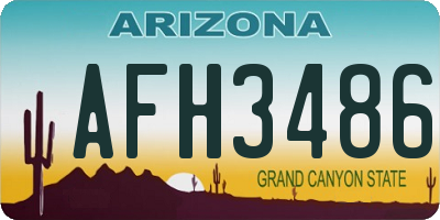 AZ license plate AFH3486