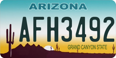 AZ license plate AFH3492