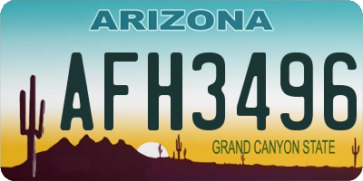 AZ license plate AFH3496