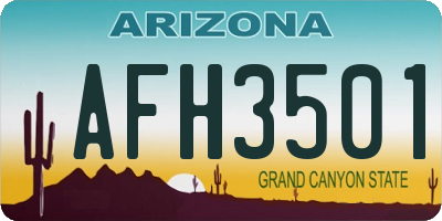AZ license plate AFH3501