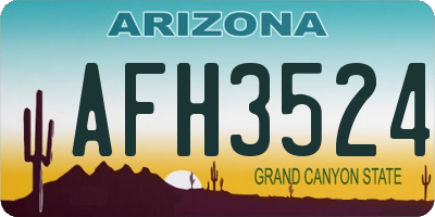 AZ license plate AFH3524